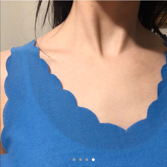 Sky Blue Scalloped Top - Picture 2 of 4